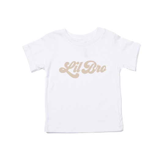 Lil Bro (Retro, Stone) - Kids Tee (White)