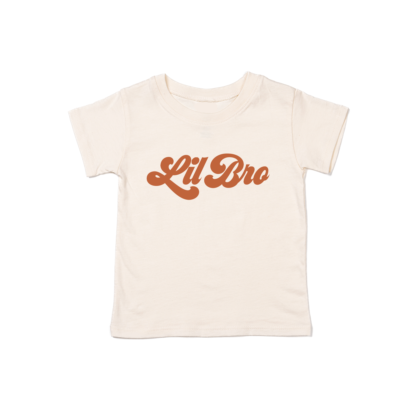 Lil Bro (Retro, Rust) - Kids Tee (Natural)