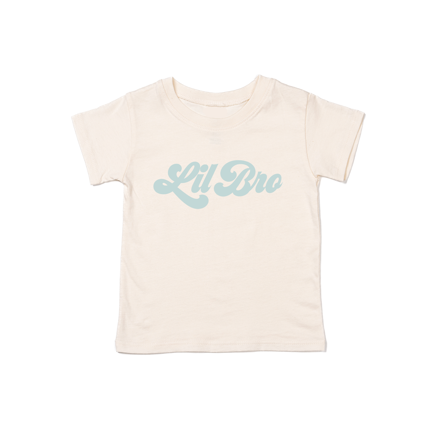 Lil Bro (Retro, Sky) - Kids Tee (Natural)