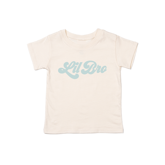 Lil Bro (Retro, Sky) - Kids Tee (Natural)