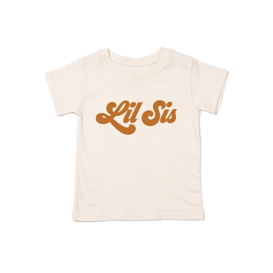 Lil Sis (Retro, Camel) - Kids Tee (Natural)