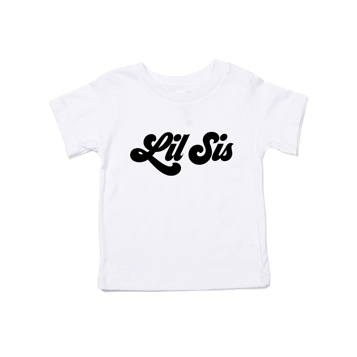 Lil Sis (Retro, Black) - Kids Tee (White)