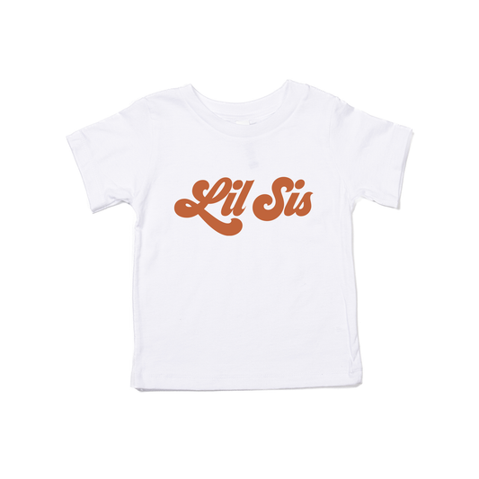 Lil Sis (Retro, Rust) - Kids Tee (White)