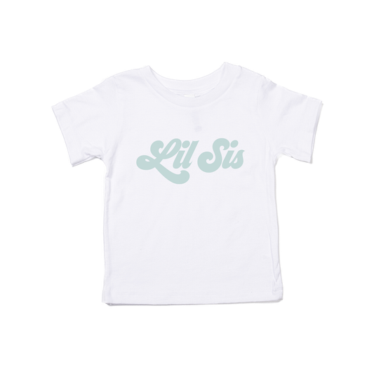 Lil Sis (Retro, Sky) - Kids Tee (White)