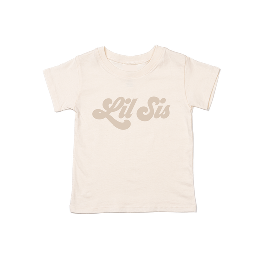 Lil Sis (Retro, Stone) - Kids Tee (Natural)