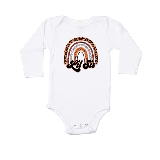 Lil Sis (Cheetah Rainbow) - Bodysuit (White, Long Sleeve)