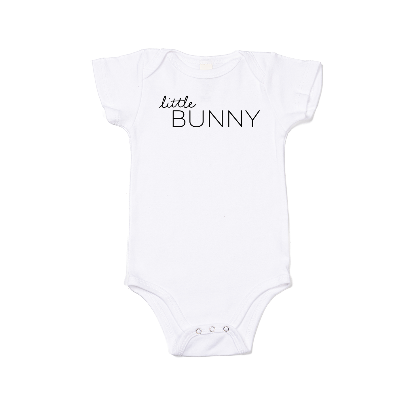 Little Bunny - Bodysuit (White, Short Sleeve)