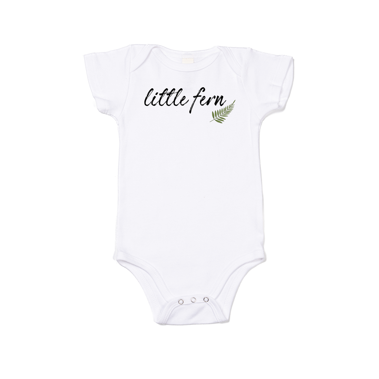 Little Fern - Bodysuit (White, Short Sleeve)