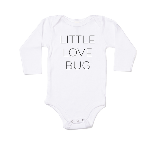 LITTLE LOVE BUG (Black) - Bodysuit (White, Long Sleeve)