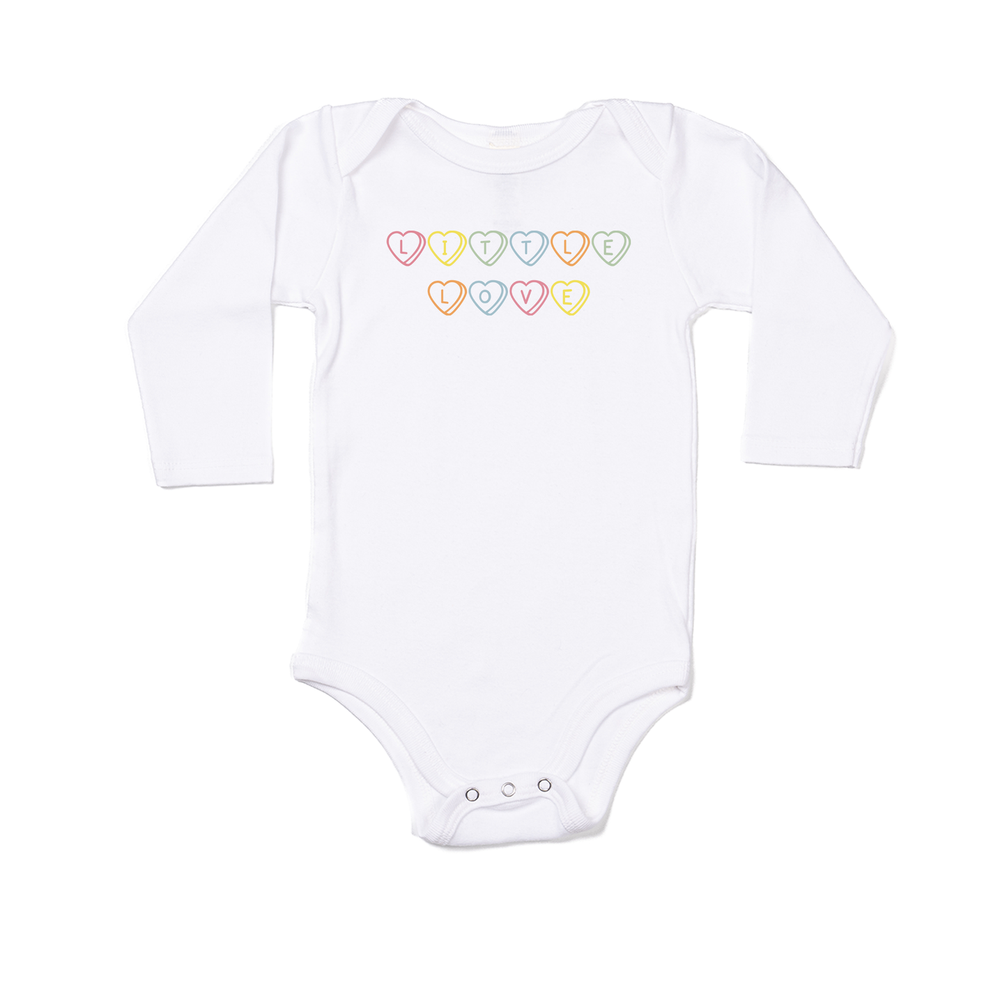 Little Love (Conversation Hearts) - Bodysuit (White, Long Sleeve)