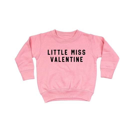 Little Miss Valentine (Black) - Kids Sweatshirt (Pink)
