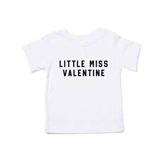 Little Miss Valentine (Black) - Kids Tee (White)