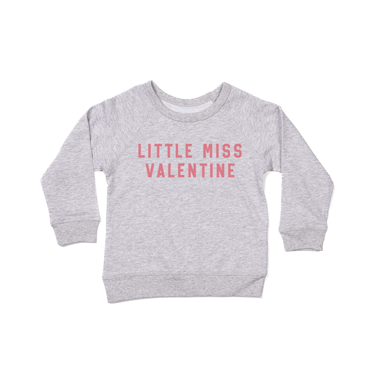 Little Miss Valentine (Pink) - Kids Sweatshirt (Heather Gray)