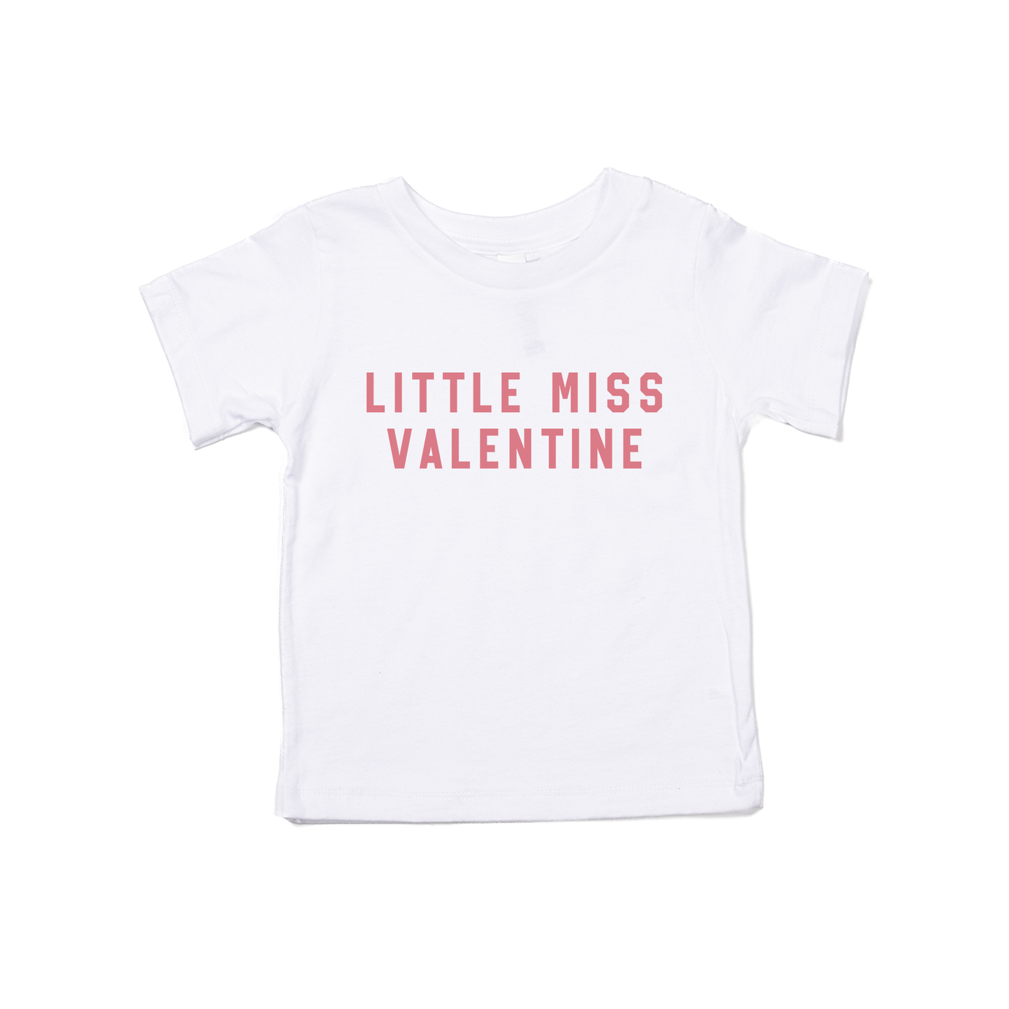 Little Miss Valentine (Pink) - Kids Tee (White)