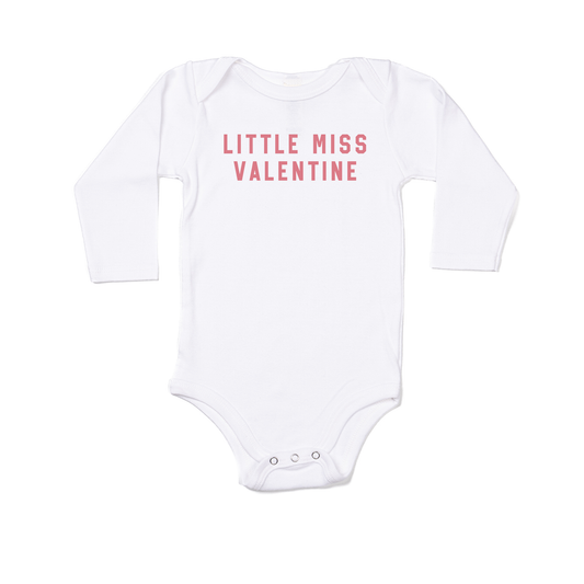 Little Miss Valentine (Pink) - Bodysuit (White, Long Sleeve)