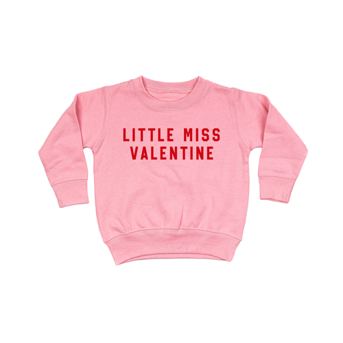 Little Miss Valentine (Red) - Kids Sweatshirt (Pink)