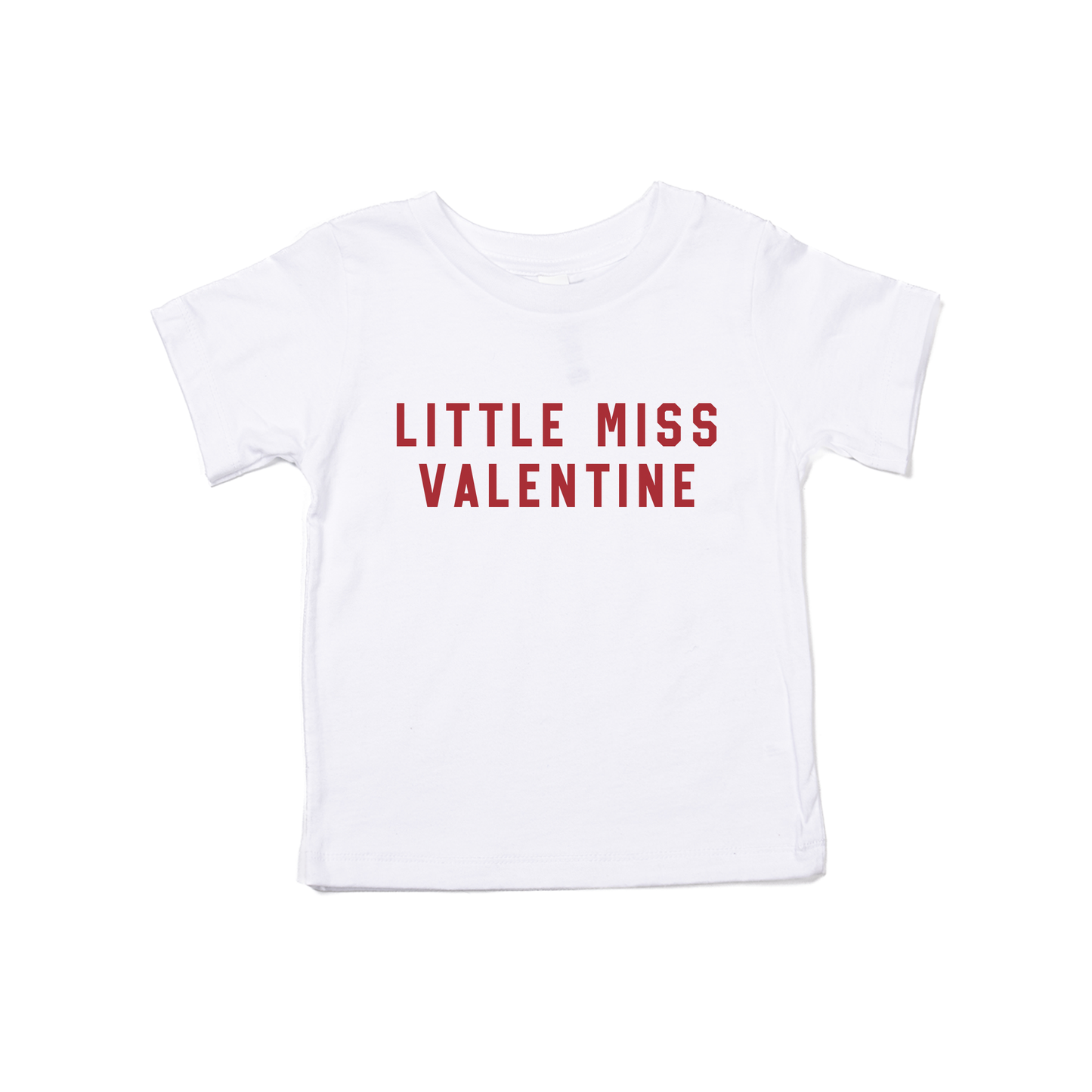 Little Miss Valentine (Red) - Kids Tee (White)