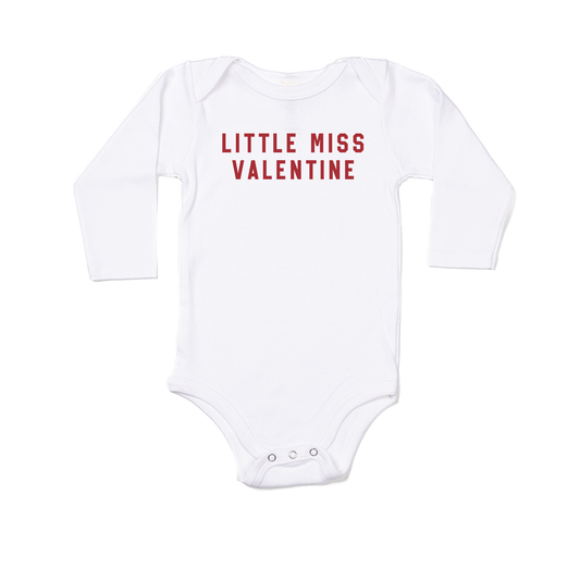 Little Miss Valentine (Red) - Bodysuit (White, Long Sleeve)