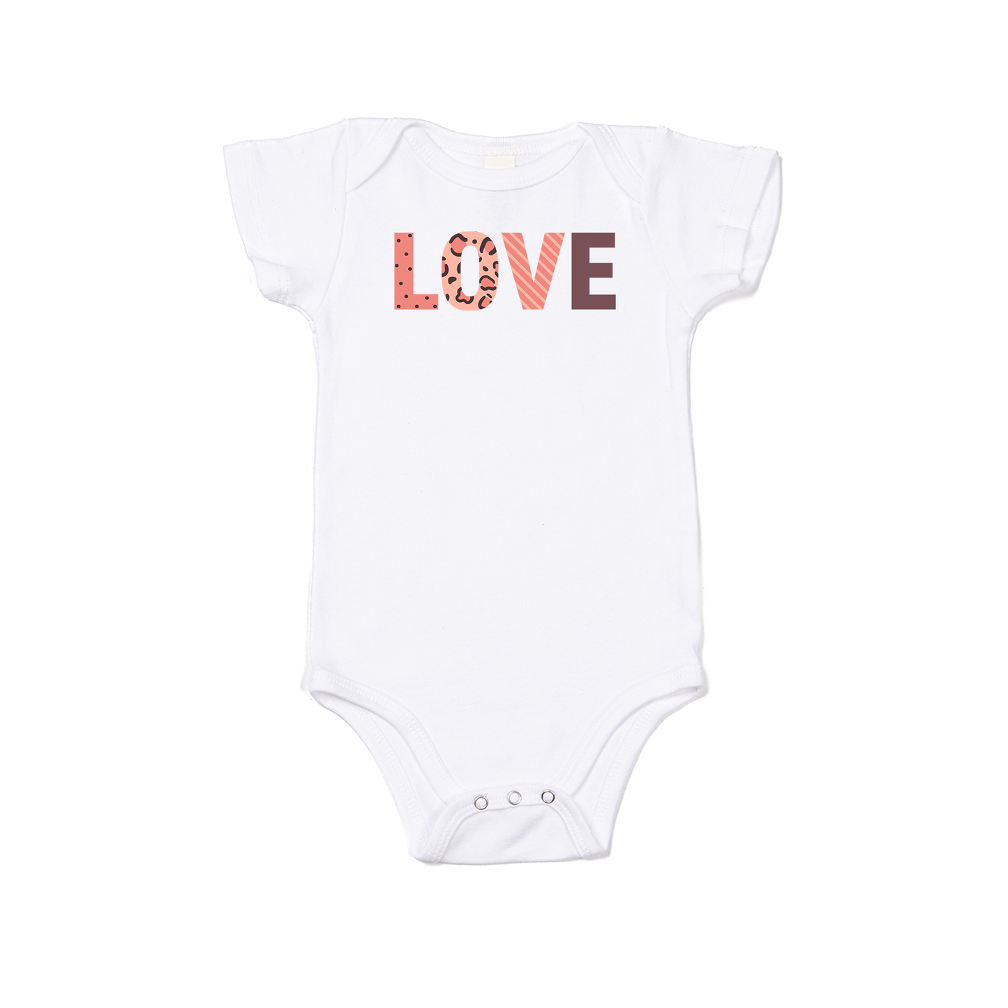 LOVE - Bodysuit (White, Short Sleeve)