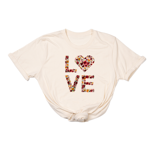 Love Floral (Across Front) - Tee (Natural)