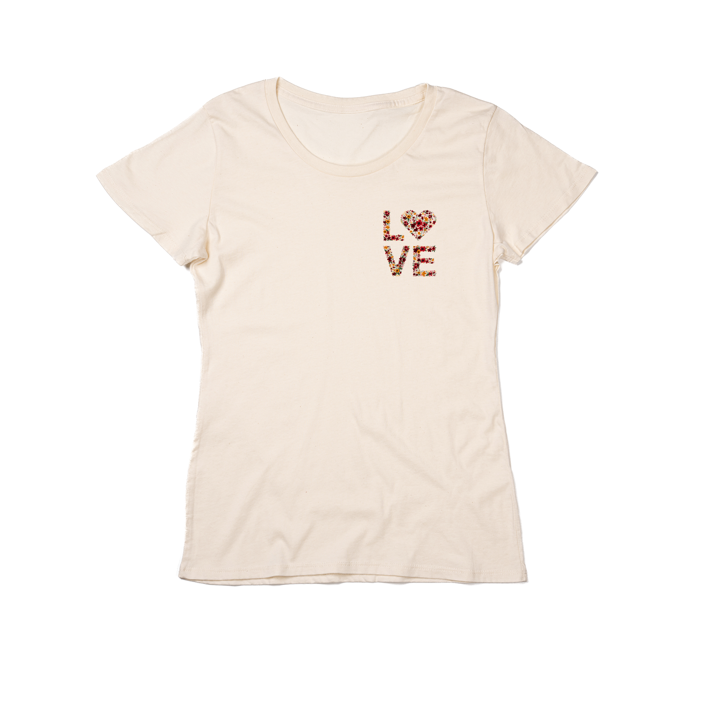 Love Floral (Pocket) - Women's Fitted Tee (Natural)