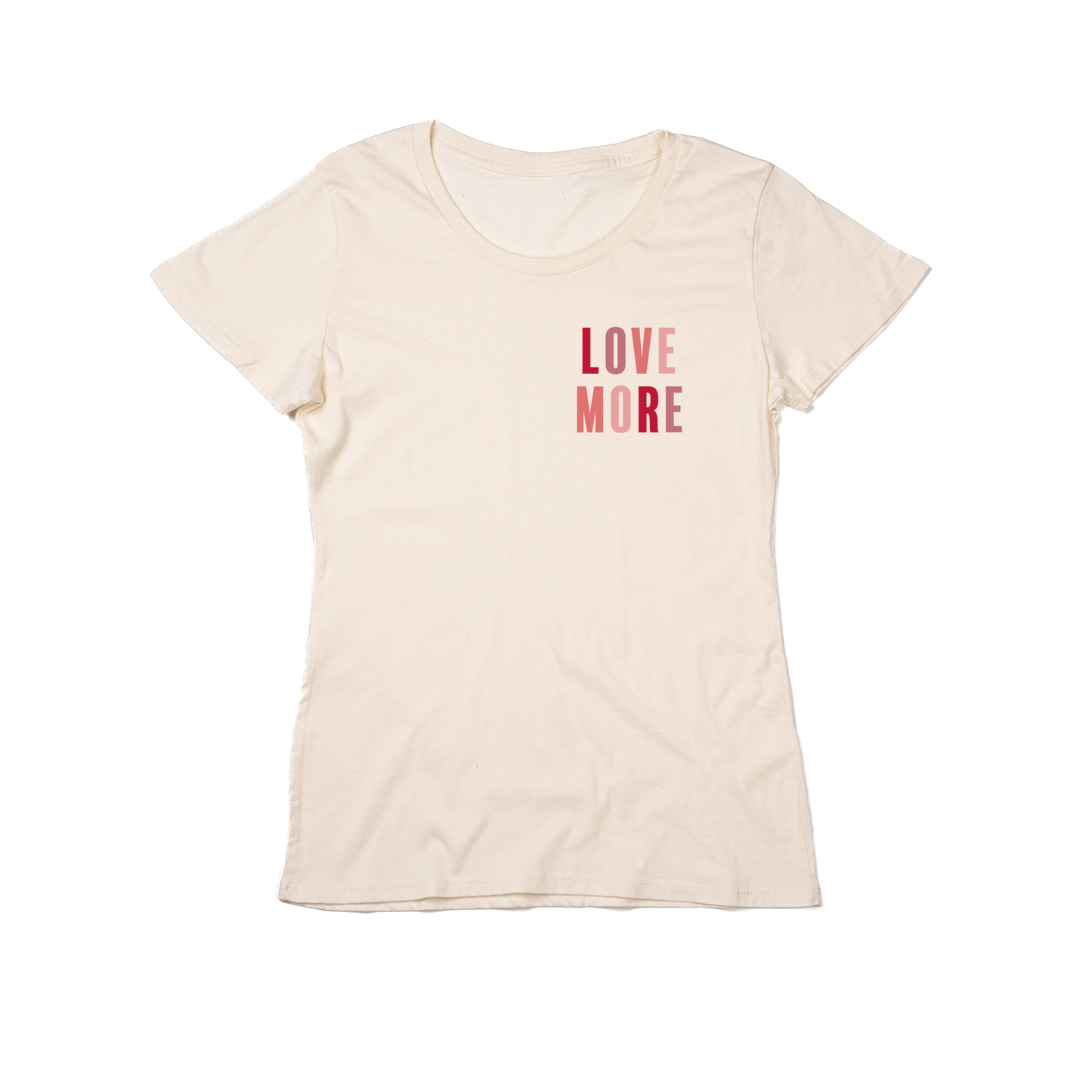 Love More (Pocket) - Women's Fitted Tee (Natural)