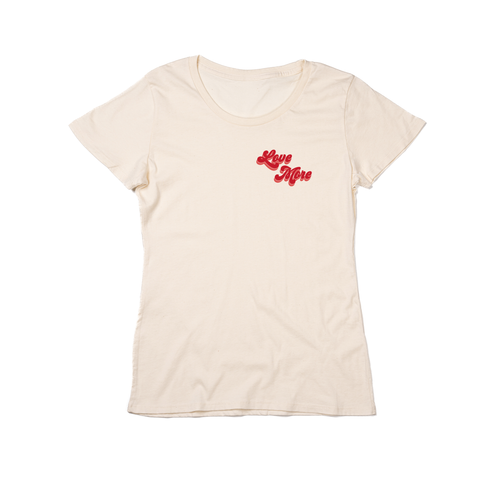 Love More (Retro, Pocket) - Women's Fitted Tee (Natural)