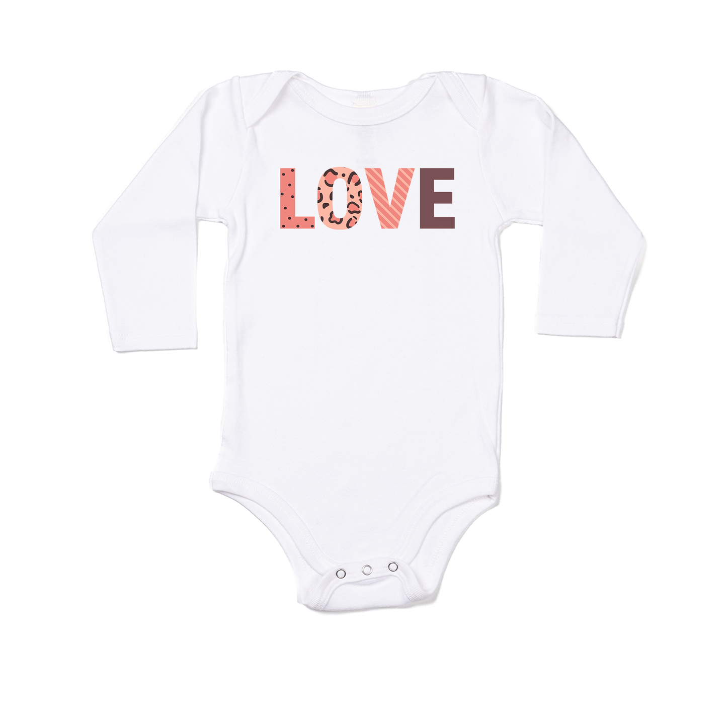 LOVE - Bodysuit (White, Long Sleeve)