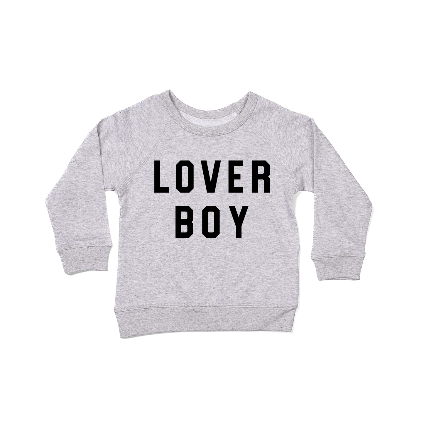 Lover Boy (Black) - Kids Sweatshirt (Heather Gray)