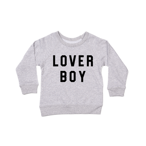 Lover Boy (Black) - Kids Sweatshirt (Heather Gray)