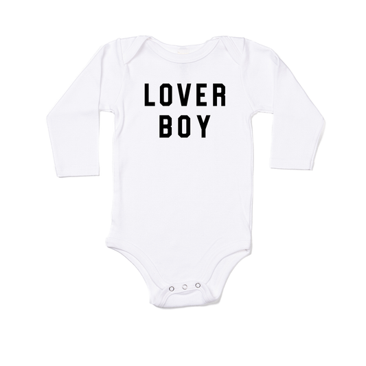 Lover Boy (Black) - Bodysuit (White, Long Sleeve)