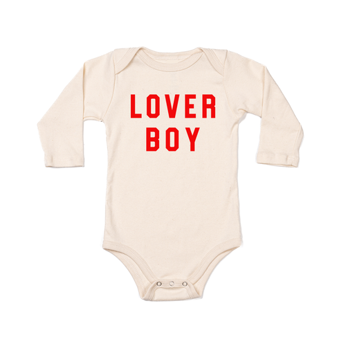 Lover Boy (Red) - Bodysuit (Natural, Long Sleeve)