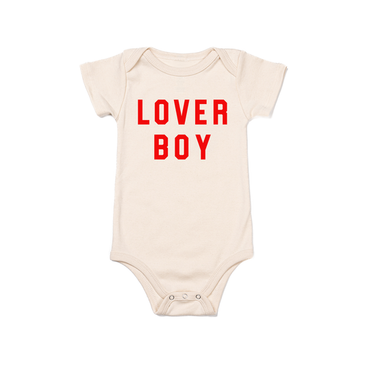 Lover Boy (Red) - Bodysuit (Natural, Short Sleeve)
