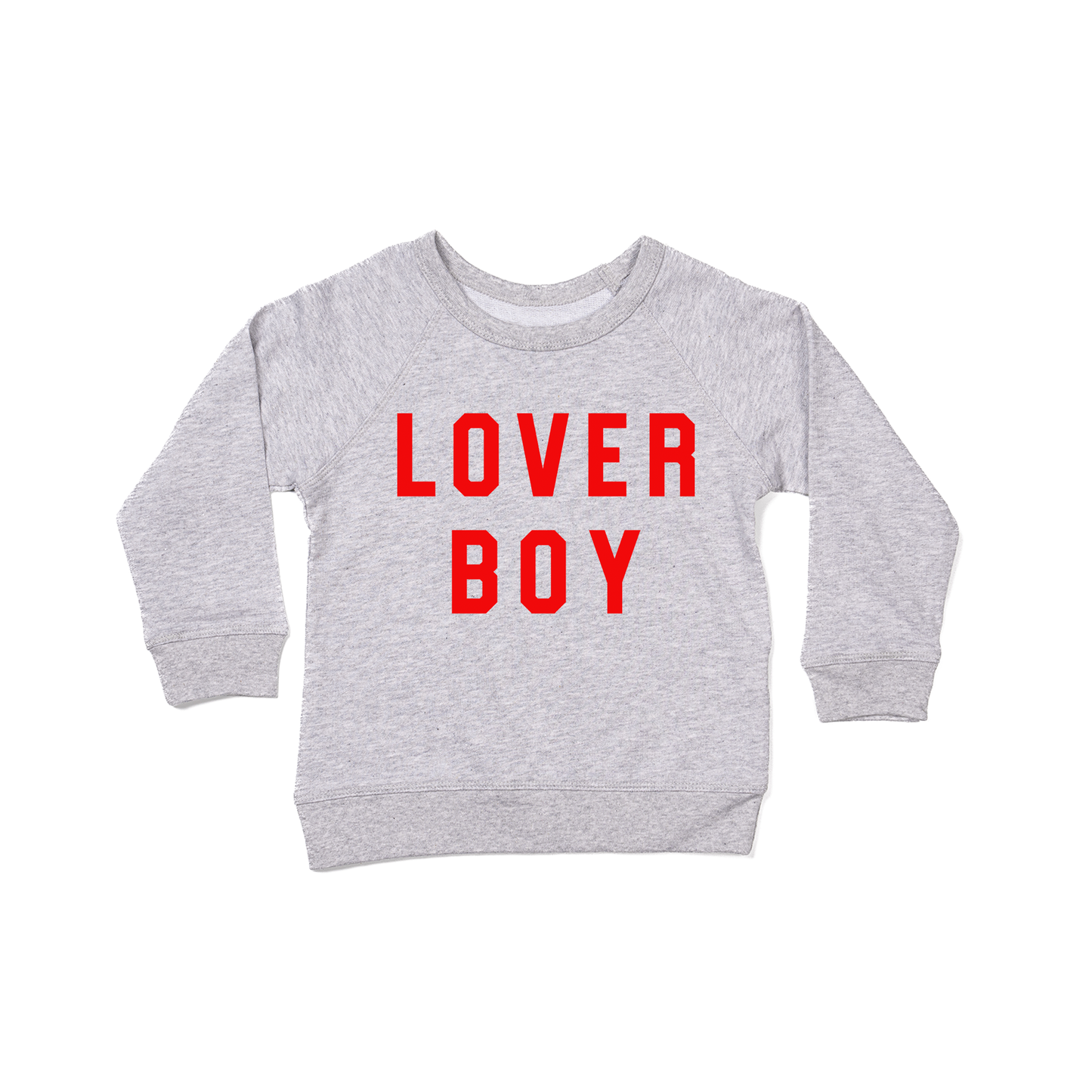 Lover Boy (Red) - Kids Sweatshirt (Heather Gray)