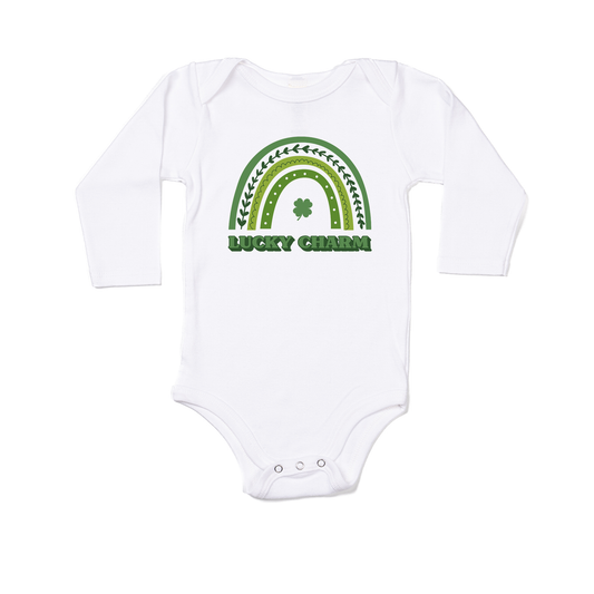 Lucky Charm Rainbow (St. Patrick's) - Bodysuit (White, Long Sleeve)