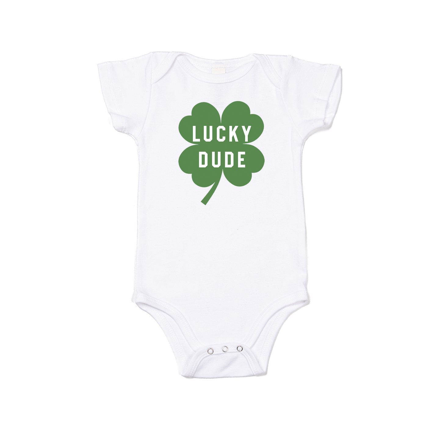 Lucky Dude (St. Patrick's) - Bodysuit (White, Short Sleeve)