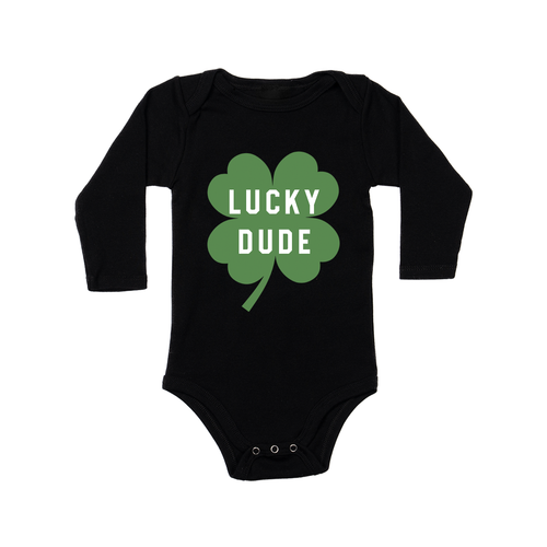 Lucky Dude (St. Patrick's) - Bodysuit (Black, Long Sleeve)