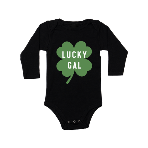 Lucky Gal (St. Patrick's) - Bodysuit (Black, Long Sleeve)