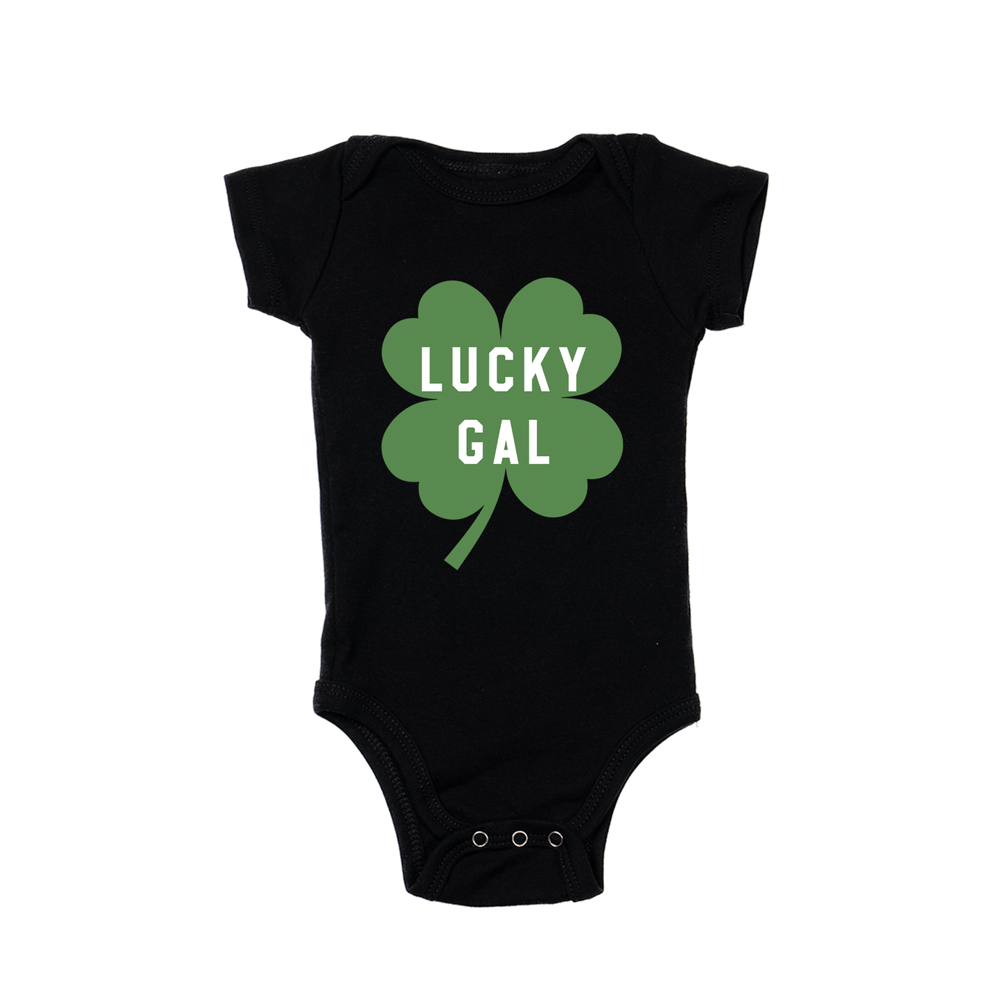 Lucky Gal (St. Patrick's) - Bodysuit (Black, Short Sleeve)