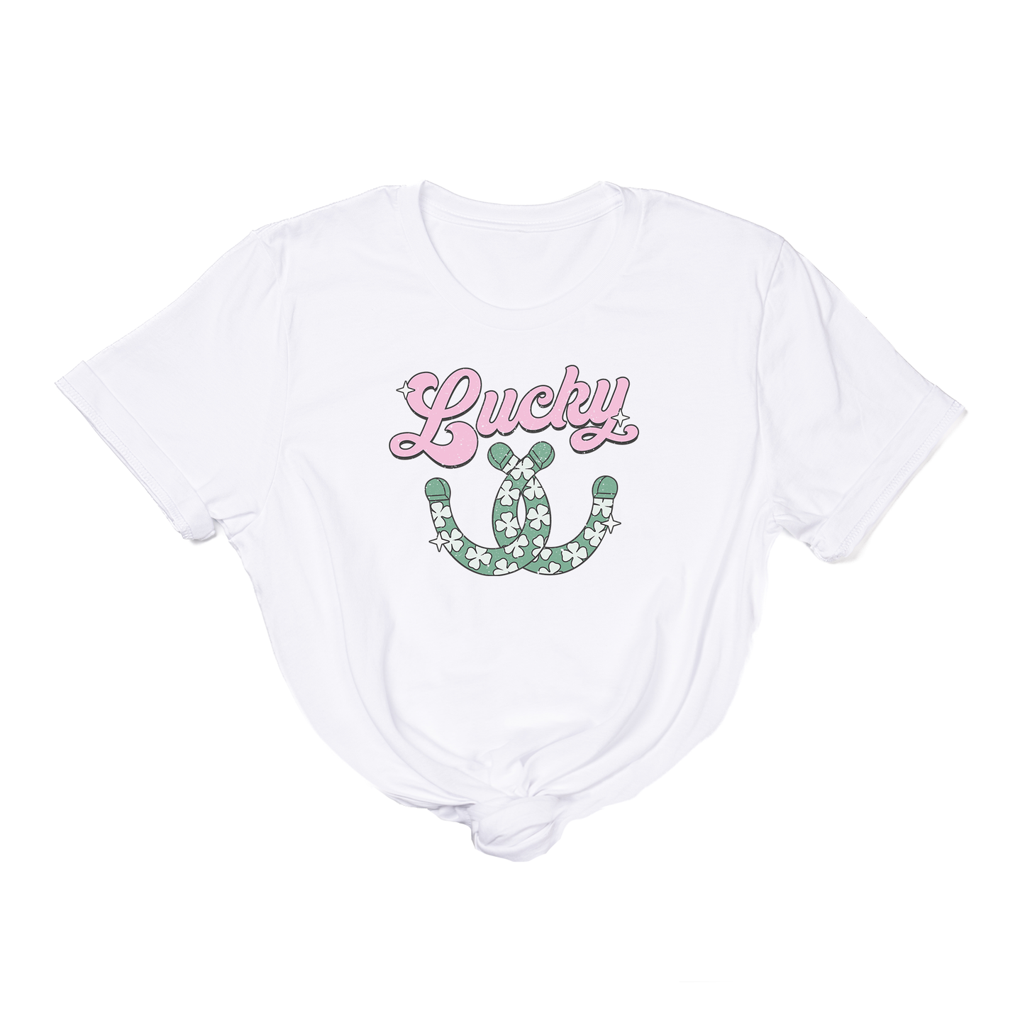 Lucky Horseshoes (St. Patrick's) - Tee (White)