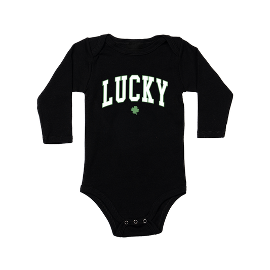 Lucky Varsity (St. Patrick's) - Bodysuit (Black, Long Sleeve)