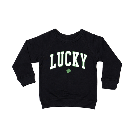 Lucky Varsity (St. Patrick's) - Kids Sweatshirt (Black)