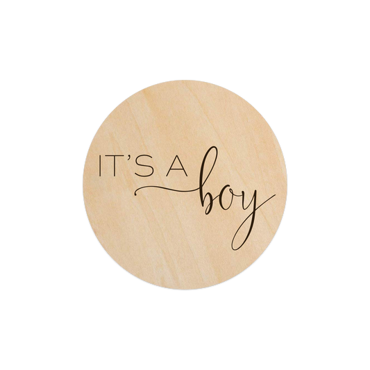 Madden - It's a Boy (Baby Announcement)  - 5" Wooden Disc