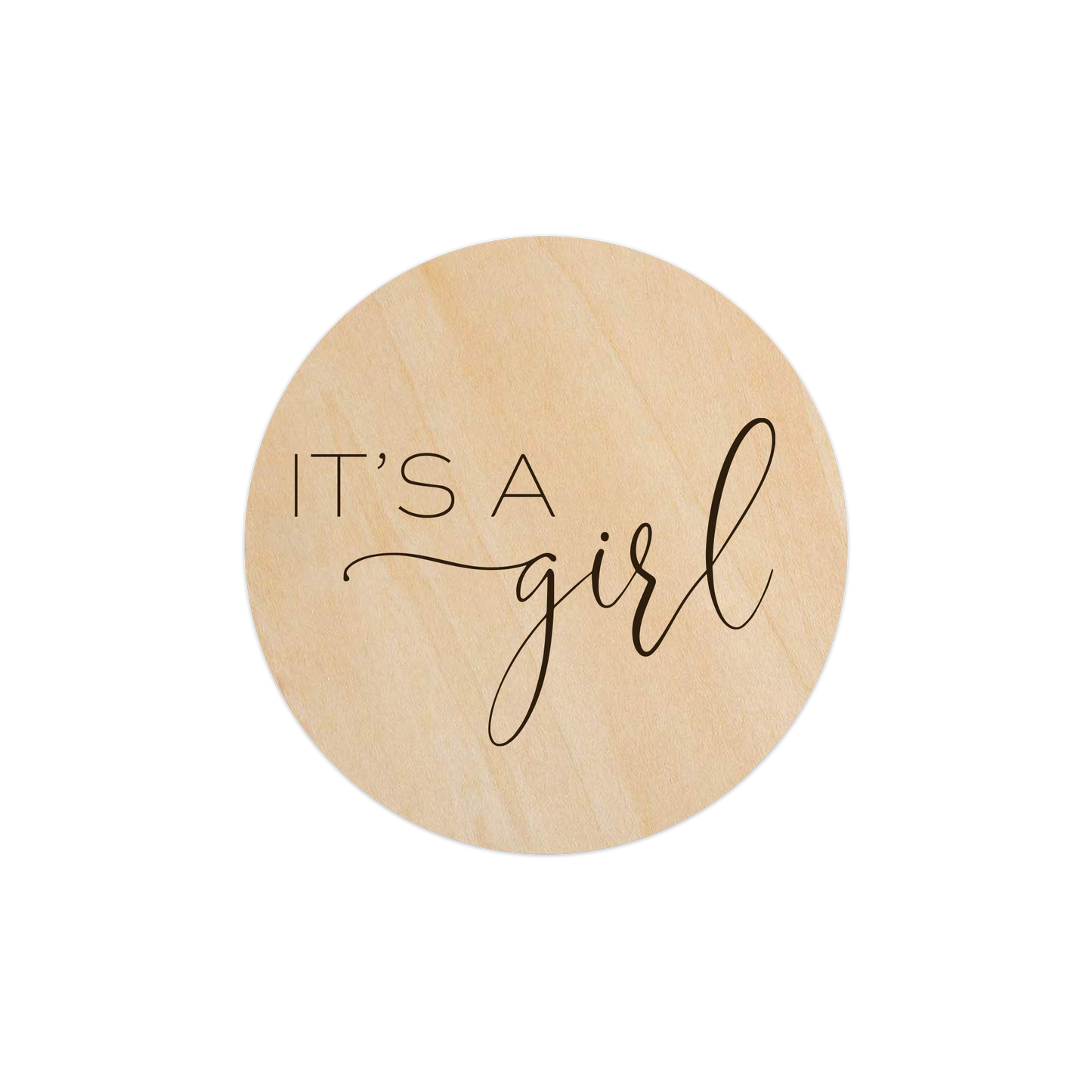 Madden - It's a Girl (Baby Announcement) - 5" Wooden Disc