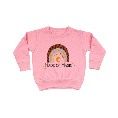 Made of Magic (Black) - Kids Sweatshirt (Pink)