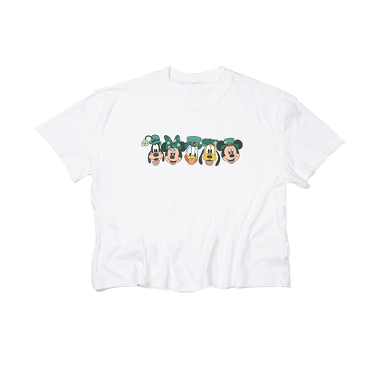 Magic Mouse Friends (St. Patrick's) - Cropped Tee (White)