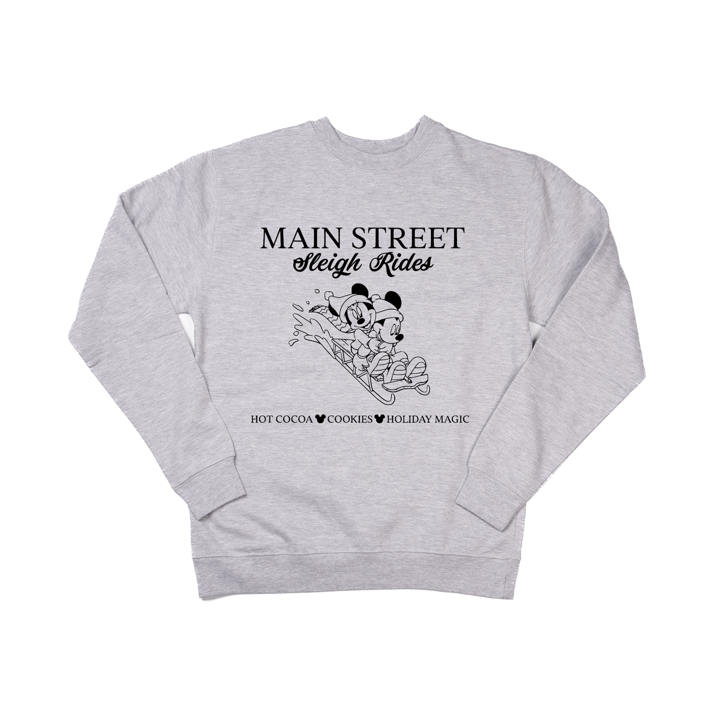Main Street Sleigh Rides (Black) - Sweatshirt (Heather Gray)