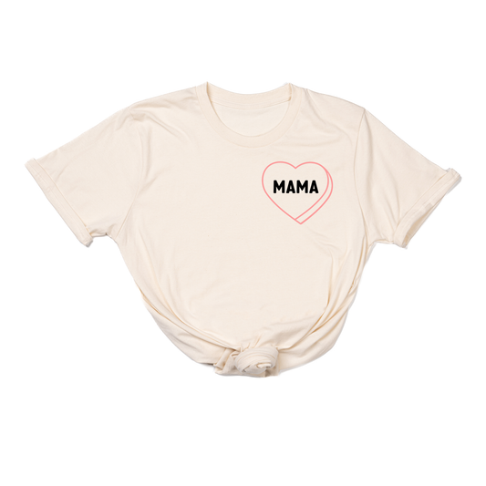 Mama Pink Conversation Heart (Pocket) - Tee (Vintage Natural)