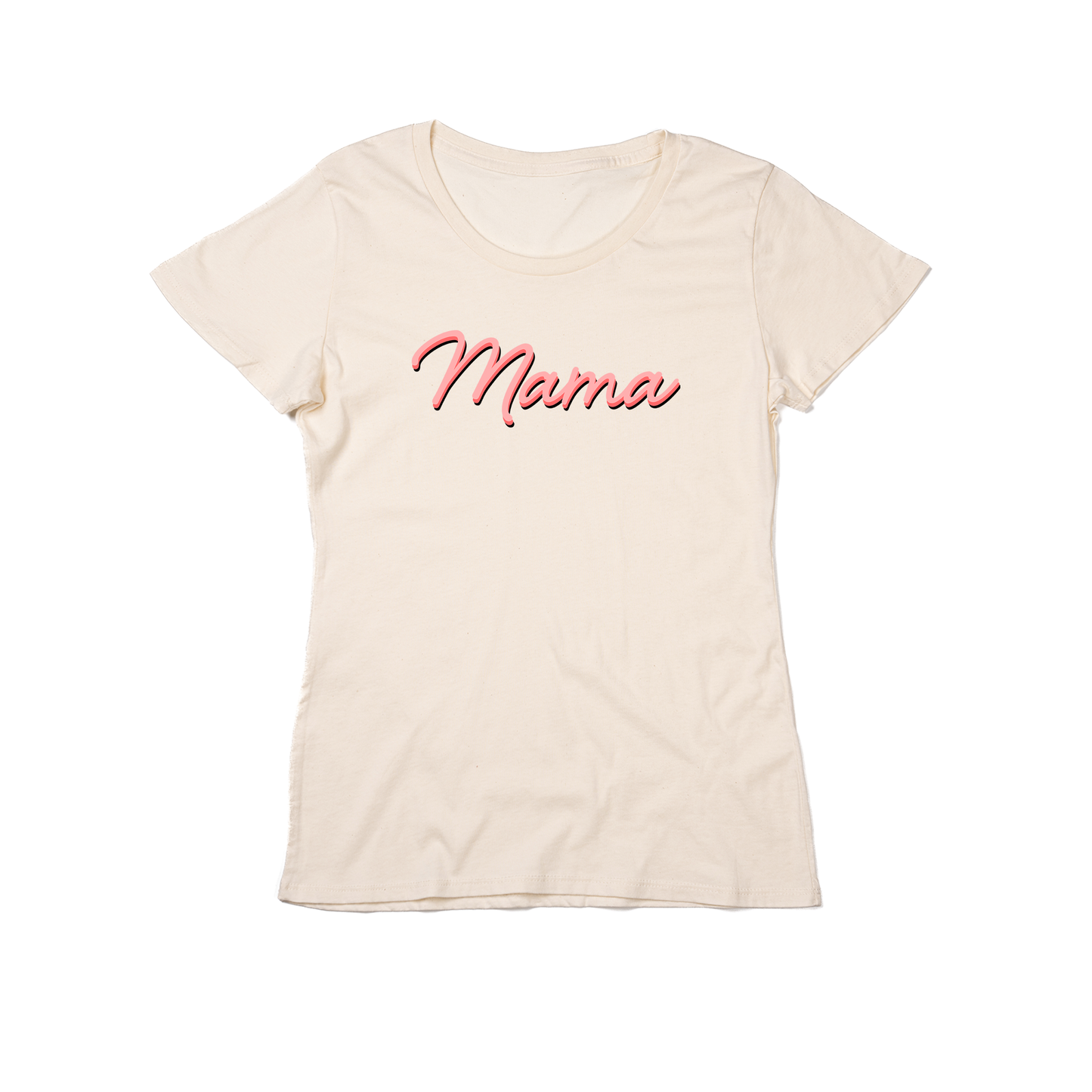 Mama (90's Inspired, Pink) - Women's Fitted Tee (Natural)