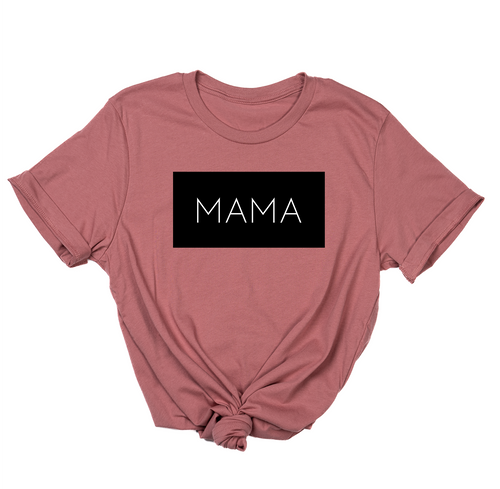 Mama (Boxed Collection, Black Box/White Text, Across Front) - Tee (Mauve)